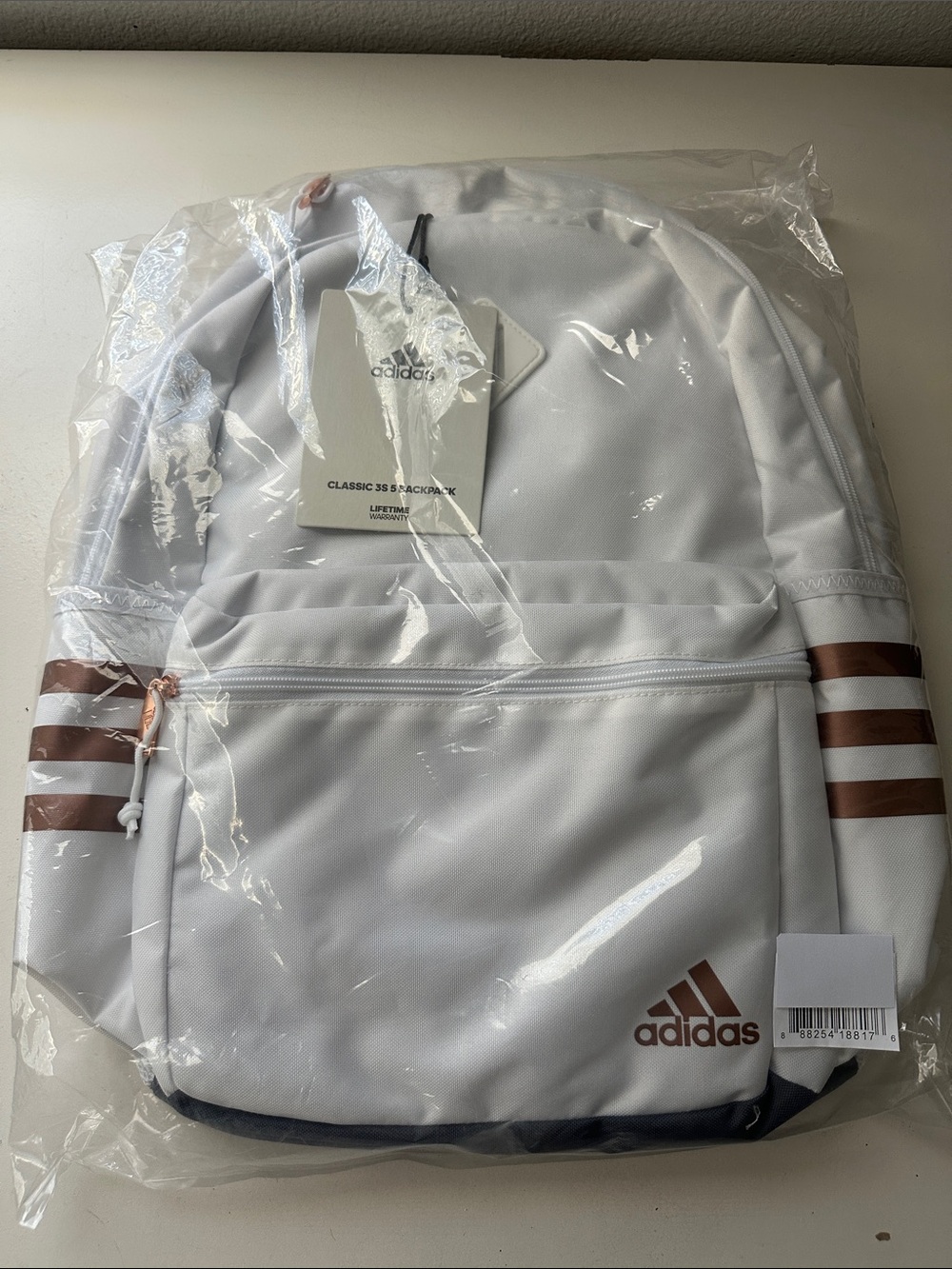 Adidas White Backpack with Rose Gold Accents - Picture 3 of 8